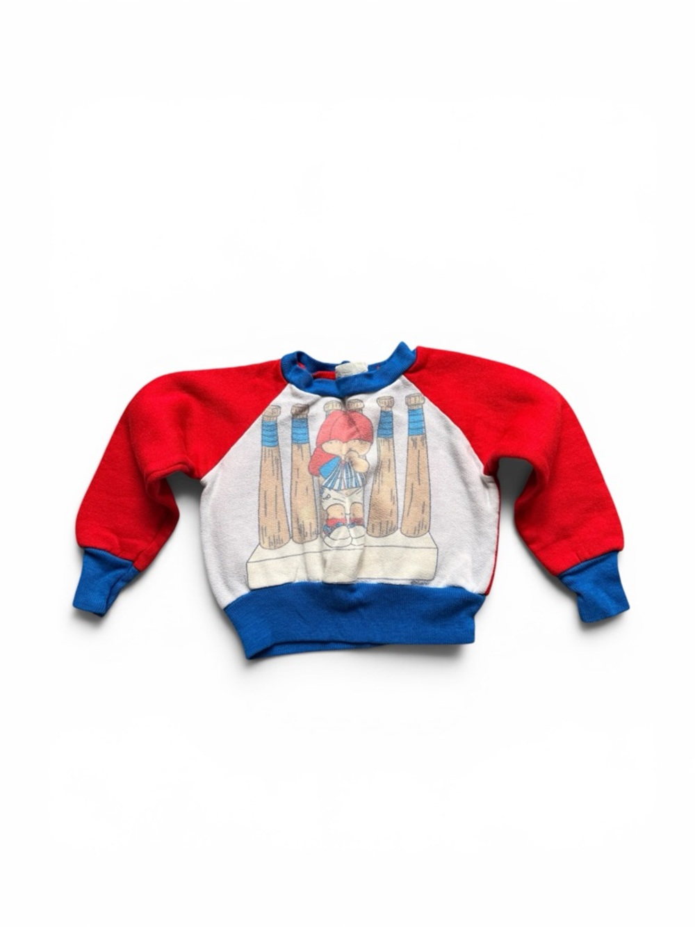 Vintage Michel Kids Red, White & Blue Graphic Raglan Sweatshirt